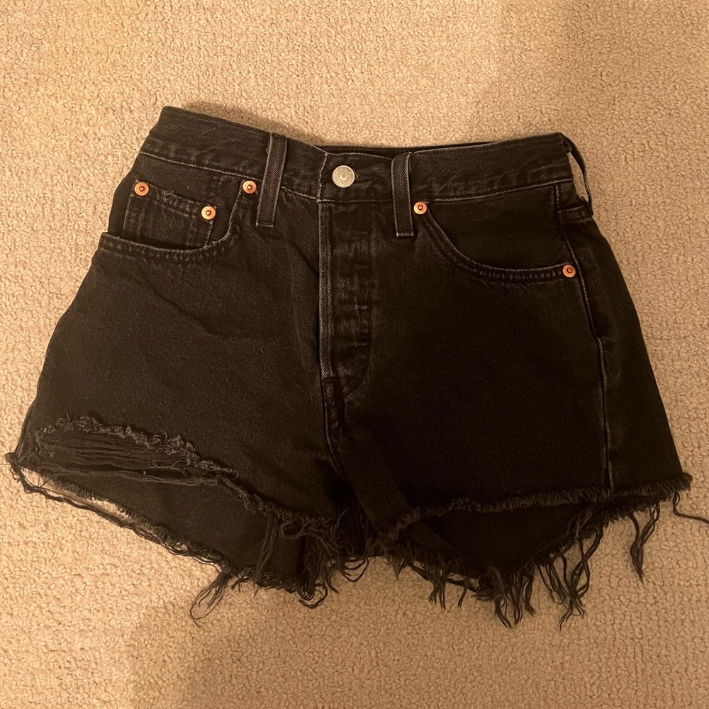 Black Levi 501 Shorts